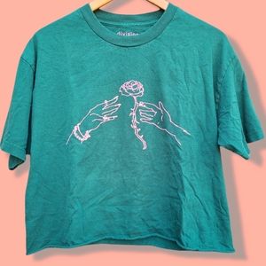 Division of Labor Hand & Rose Tee size Large